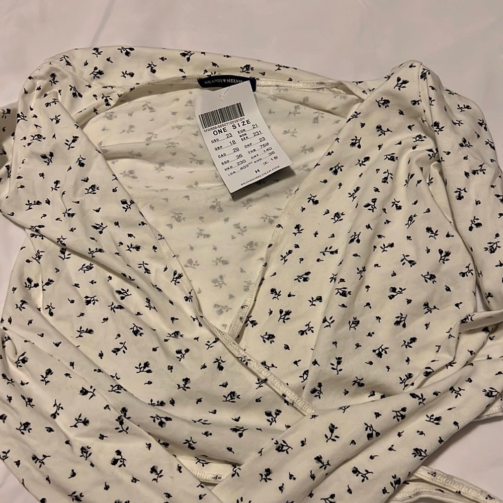 Brandy Melville Floral Wrap Top